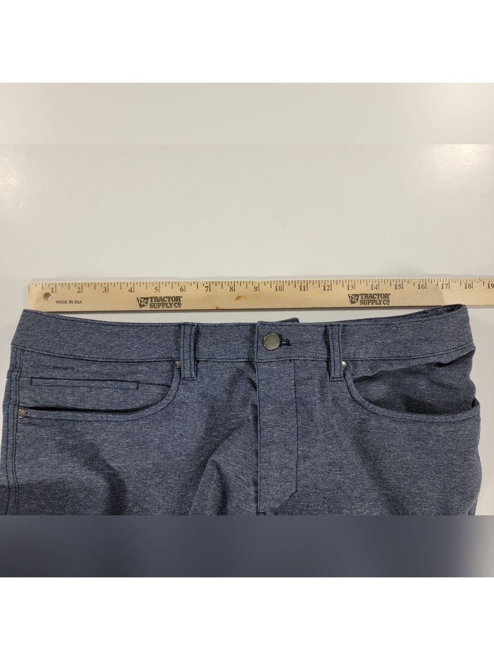 Lululemon Pants Mens 34x31 ABC Pant Slim Tech Canvas Heather Blue Golf Stretch - Picture 13 of 13
